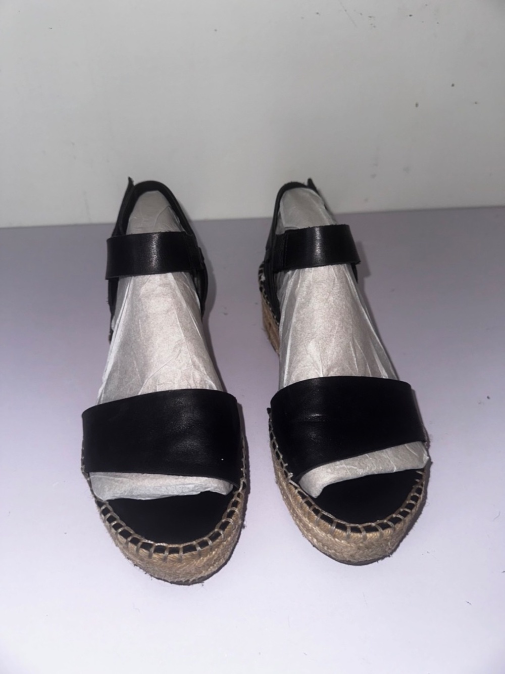 Franco Sarto Leather Wedge Espadrille Sandal - Picture 3 of 3